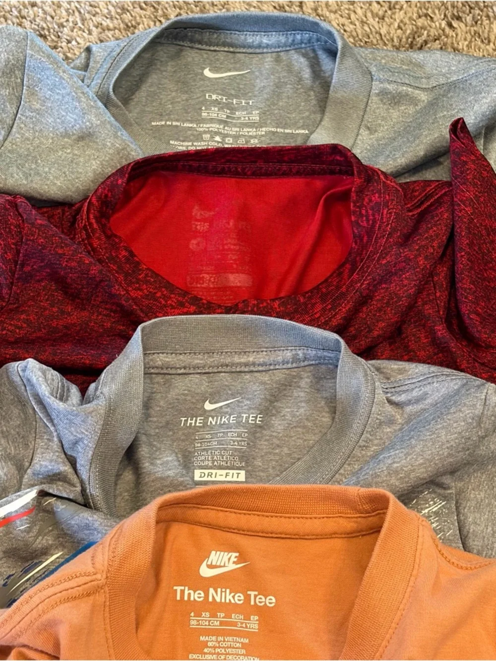 Nike Boys Athletic Tops & Shorts Bundle - Blue, Red, Gray, Orange, Black Size 4 - Picture 7 of 14